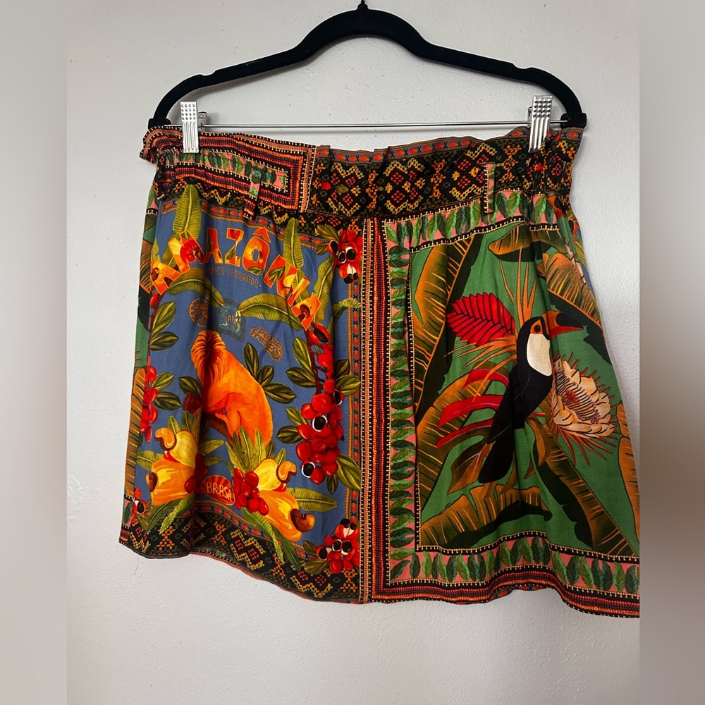Farm Rio Anthropologie Tiana Mini Skirt Size L - Picture 2 of 7